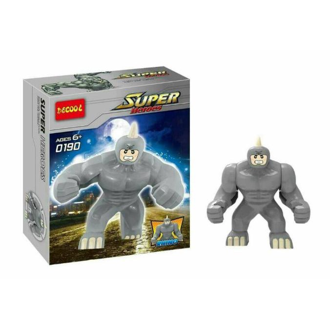 Gilaa Rhino (Aleksei Sytsevich) Big Figure Spiderman Villain - Lego Bootleg Bergaransi