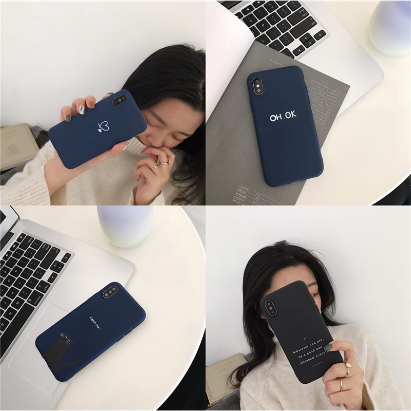 Oppo A53 2020 Reno 4 A33 2020 A92 A52 A33 2020 A11K  A31 A91 Reno 3 A12 A9 A5 2020 A11 Reno 2F Realme C15 C11 C1 A3s F9 F9pro F5 F1s A39 A83 A57 A37 A71 A7 Matte Heart Navy Blue Soft TPU Case-8