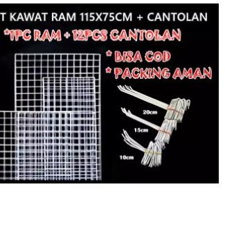 Kawat Ram 115x75 Cm 3mm - Rak Display Aksesoris HP - Rak Gantung putih