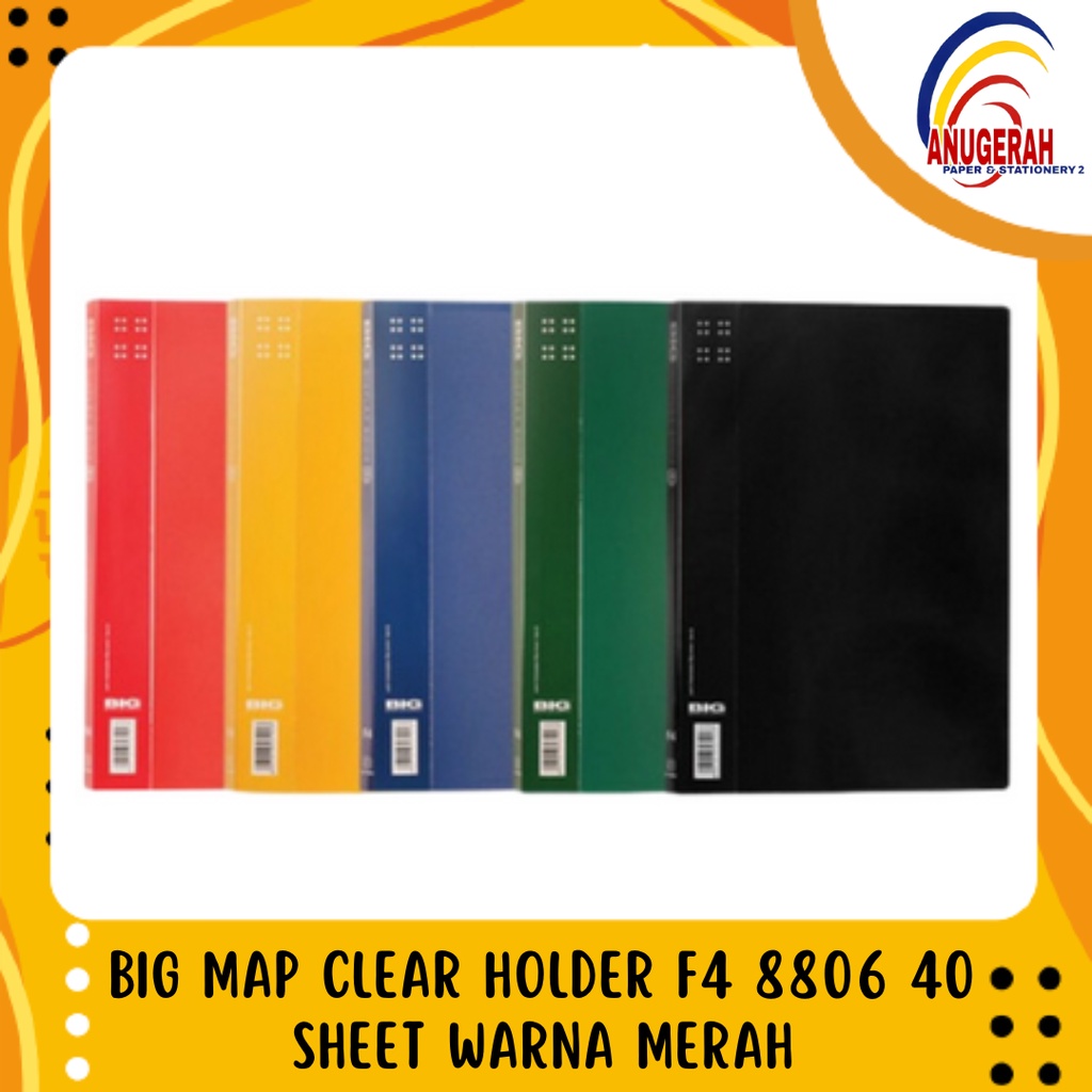 

BIG MAP CLEAR HOLDER F4 8806 40 SHEET WARNA MERAH (PCS)