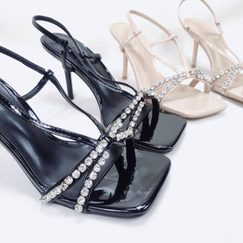 ZR Diamond Slingback Heeled Strappy Sandal