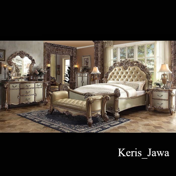 Tempat tidur dipan ukir mewah elegan bed Kayu Jati Asli Jepara toko KJ