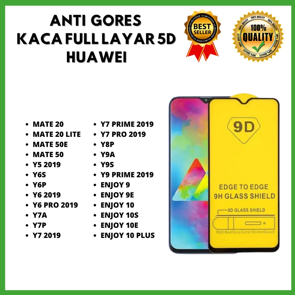 TG 5D FULL LAYAR - HUAWEI MATE 20-MATE 20 LITE-MATE 50E-MATE 50-Y5 2019-Y6S-Y6P-Y6 2019-Y6 PRO 2019-Y7A-Y7P-Y7 2019-Y7 PRIME 2019-Y7 PRO 2019-Y8P-Y9A-Y9S-Y9 PRIME 2019-ENJOY 9-ENJOY 9E-ENJOY 10-ENJOY 10S-ENJOY 10E-ENJOY 10 PLUS ( BINTANG ACC )