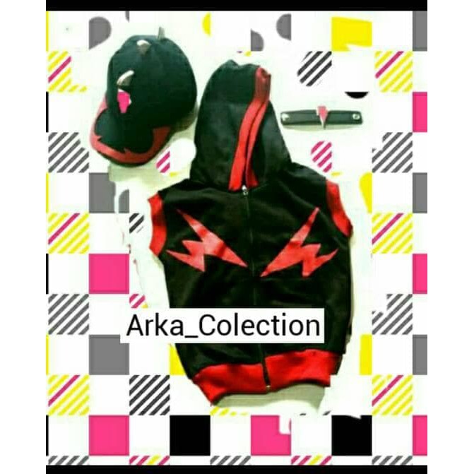 Paket Kostum Boboiboy Halilintar panjang (Baju-Celana-Topi-Gelang)