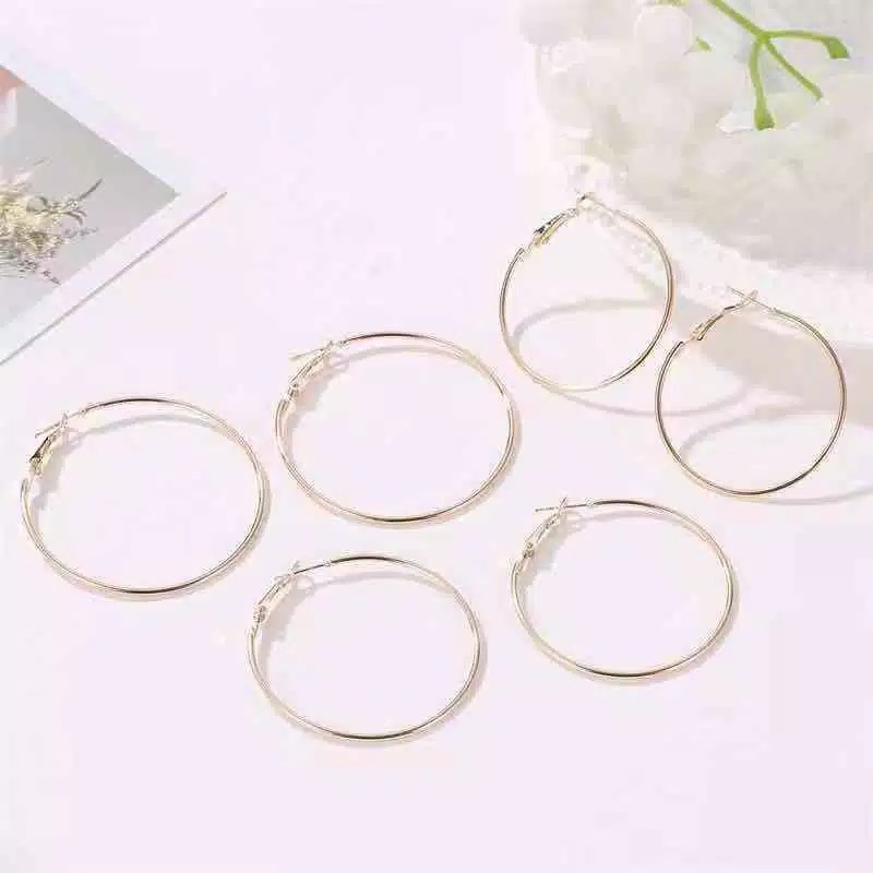 Set Anting Bulat Korea Isi 6 Pasang / Aksesoris Wanita