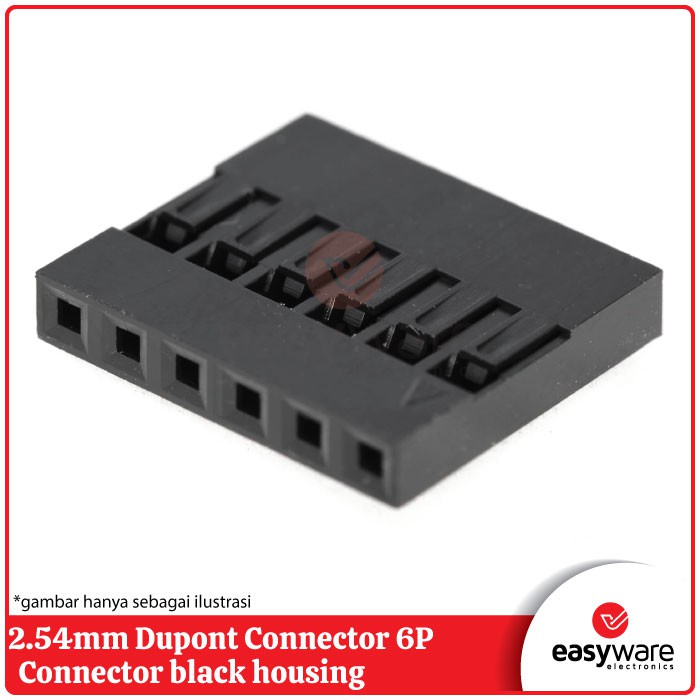 Black housing dupont connector 6P 6 pin housing connector 2.54mm