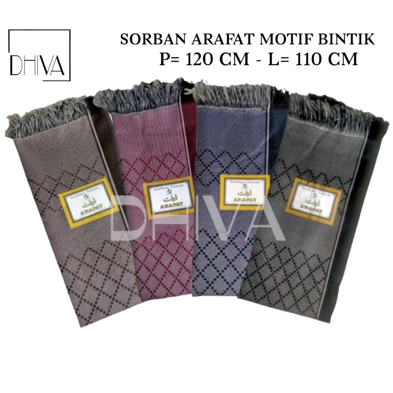Sorban Oleh Oleh Haji Arafat Motif Bintik Premium Tebal