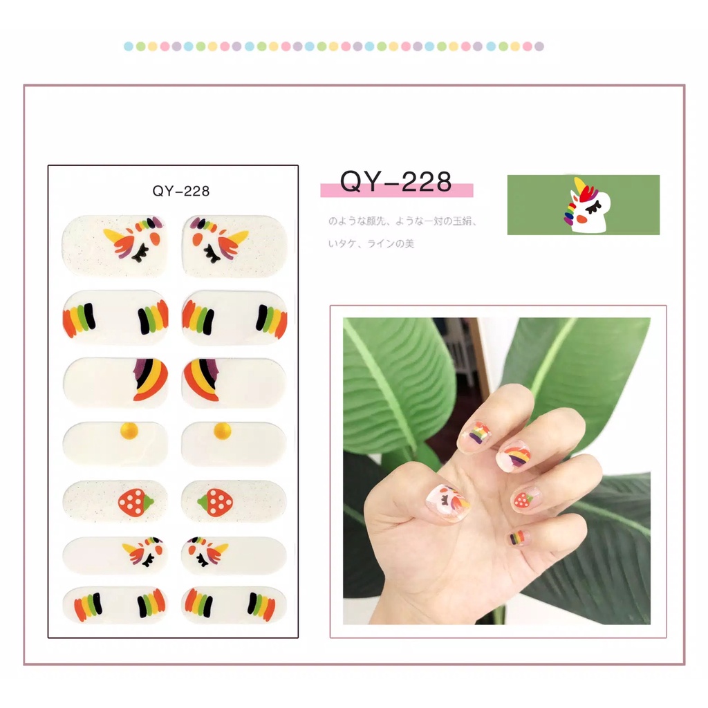 Stiker Kuku Premium 3D Motif High End | Nail Sticker 14 PCS QY200 - QY237