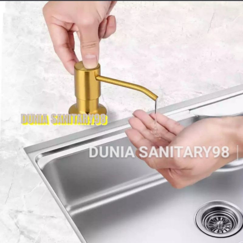 Soap Dispenser Wastafel Bak cuci piring Tempat sabun Tanam GOLD Kitchen Sink