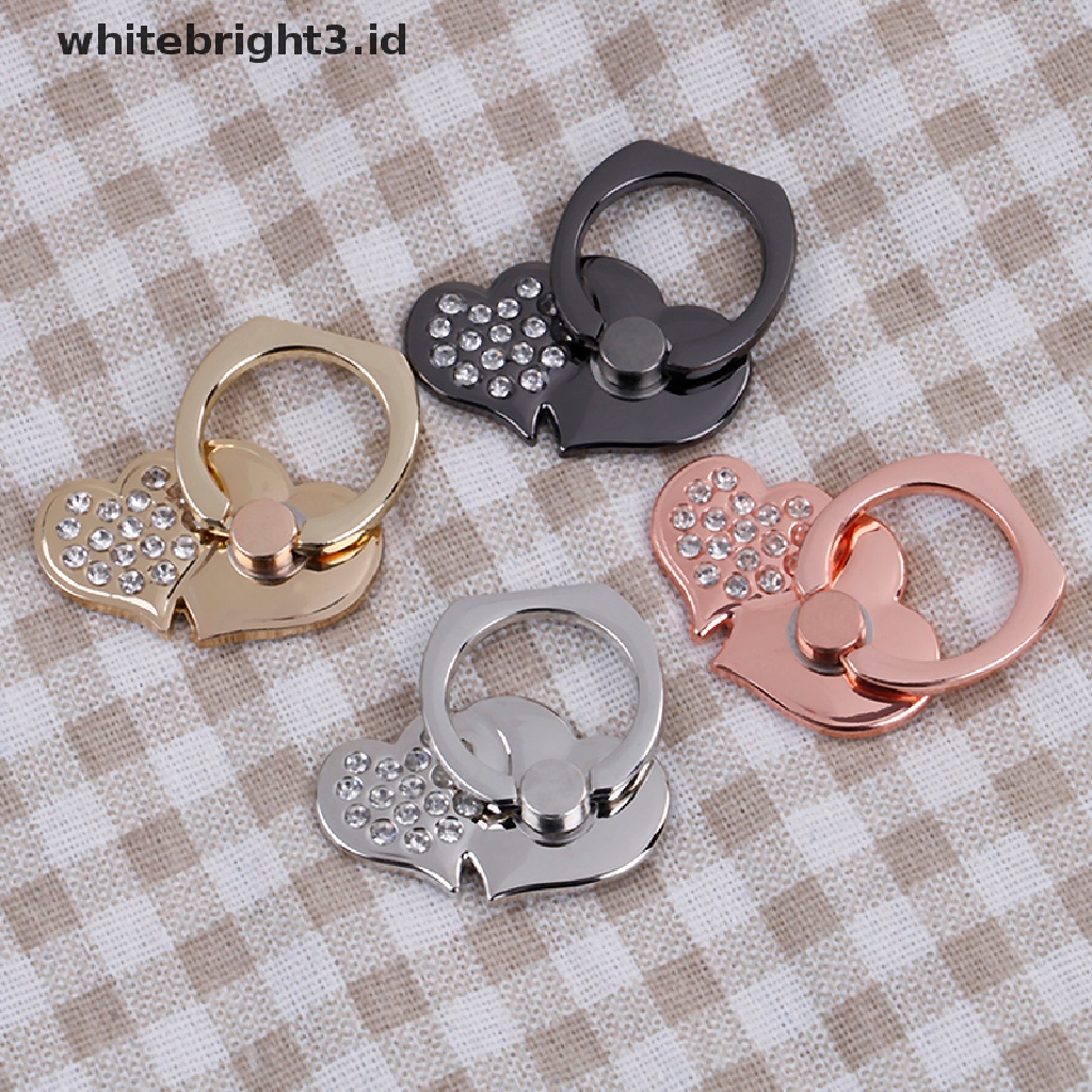 (whitebright3.id) Ring stand holder Bentuk Hati Rotasi 360 Derajat Untuk Handphone / tablet