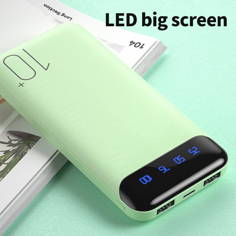 10000mAh Powerbank  Slim And Tiny Fast Charging Powerbank Dual USB LED Display Power Bank