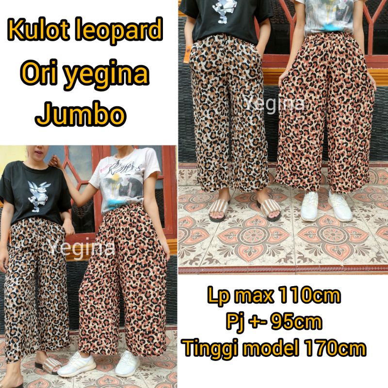 KULOT LEOPARD MACAN PANJANG WANITA BAHAN RAYON PREMIUM UKURAN JUMBO STANDAR/CELANA HARIAN BASIC KULOT PINGGANG FULL KARET BISA COD