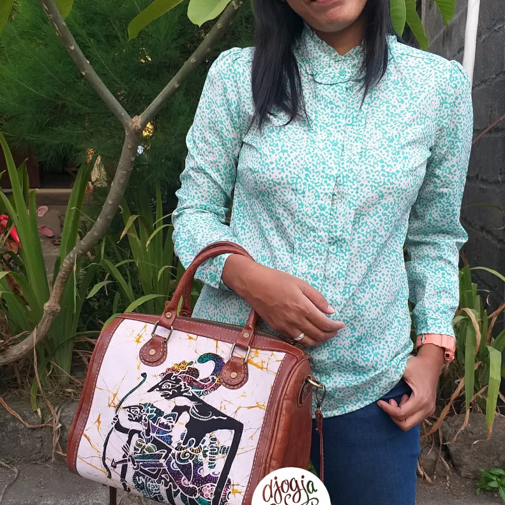 Tas Kulit Speedy Lukis Batik Wayang