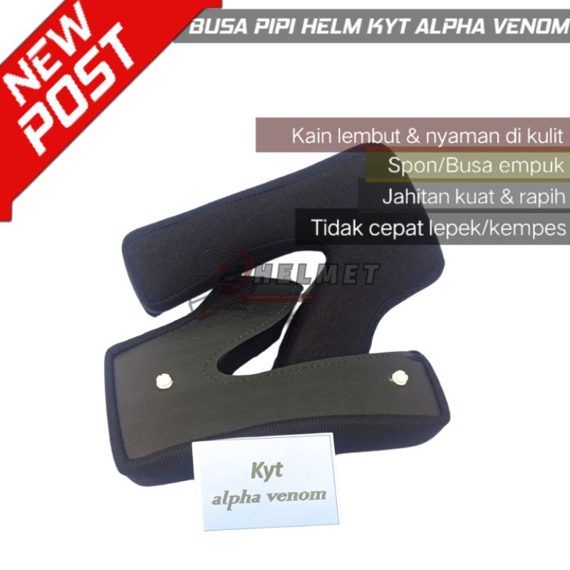 Busa Helm Kyt Alpha Venom Full Face Spon Pipi Samping Custom