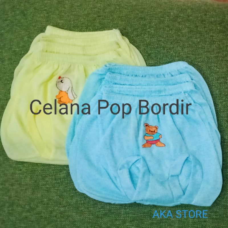 lusinan 12pcs celana pop bayi bordir murah