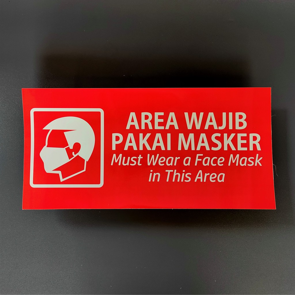 

Stiker Waterproof - Wajib Pakai Masker - Stiker sudah LAMINASI GLOSSY