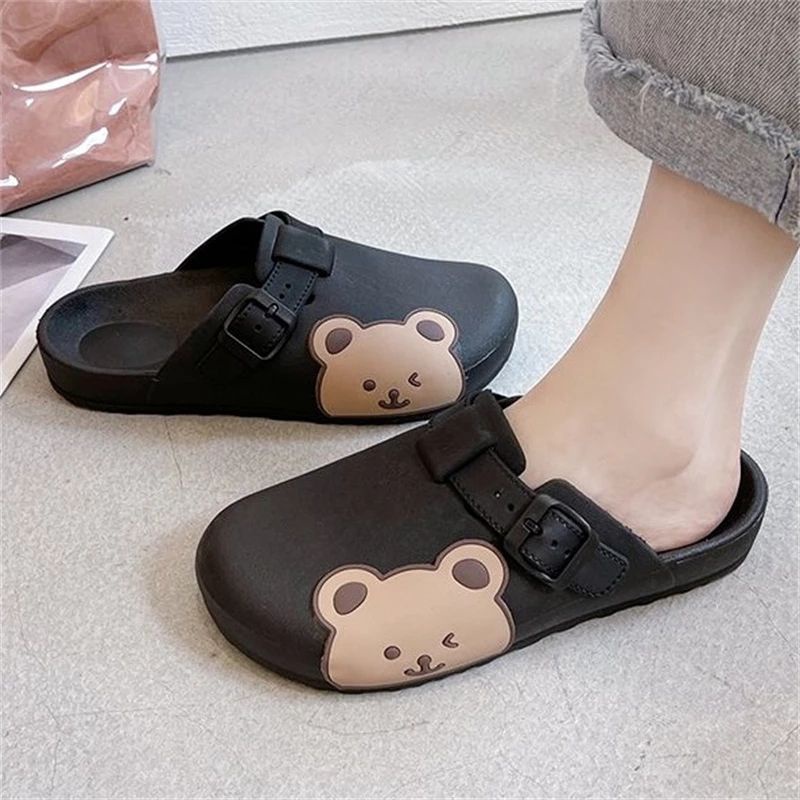 Sandal Sepatu Wanita Dewasa Bakpao Bear / Sepatu Selop Karet Bakpao Wanita Dewasa