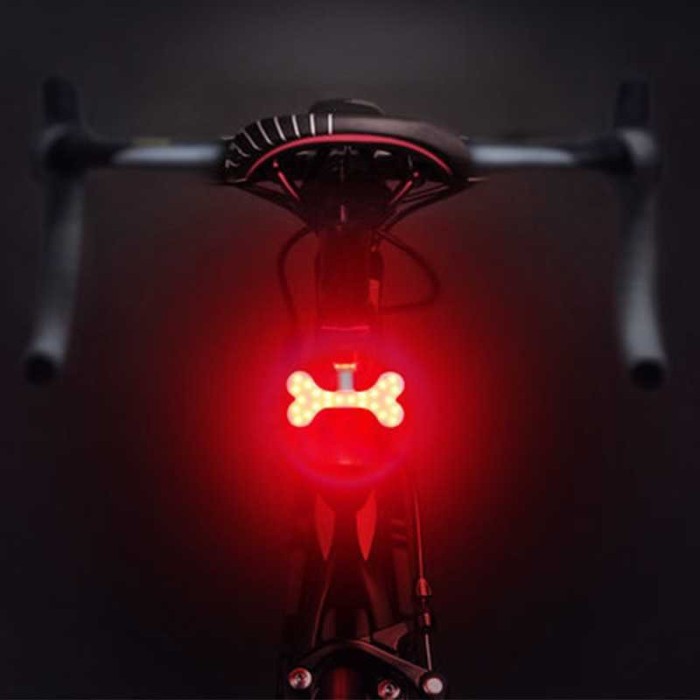 Zacro Lampu Sepeda Tail Light LED Bicycle USB Charging - ZHA0097 [Hitam] [Bone]