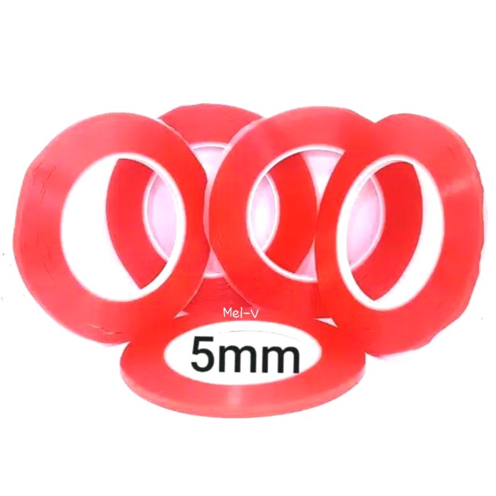 

Terbatas Double Tape 5Mm Merah / Lem Lcd Touchscreen Hp Tablet / Lem Dabel Tip Hot Sale