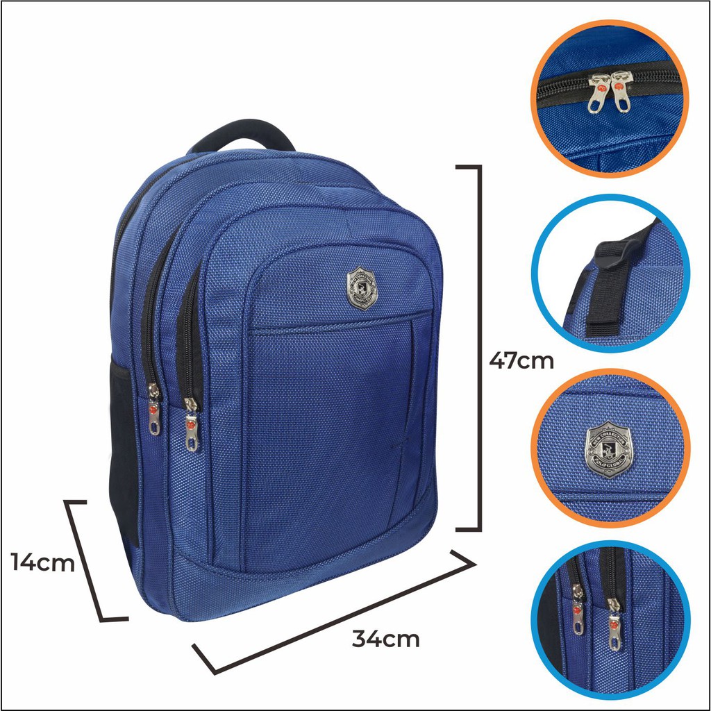 PG 9813 - Tas Ransel Punggung Laptop Model Polo Bagpack Pria Wanita Unisex Bahan Tebal Waterproof