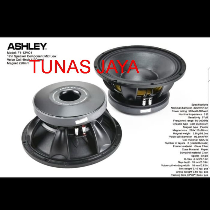 ASHLEY SPEAKER KOMPONEN F1-12VC4  ORIGINAL