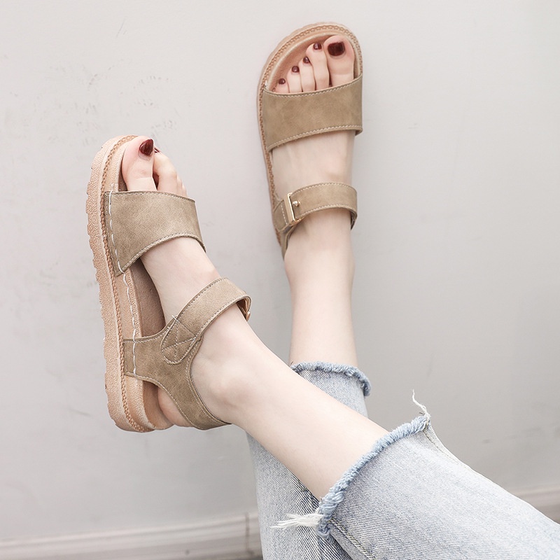 TBIG [COD] Sandal Tali Wanita SANDALPU Import Korea Bahan PU Style Santai Wanita Remaja