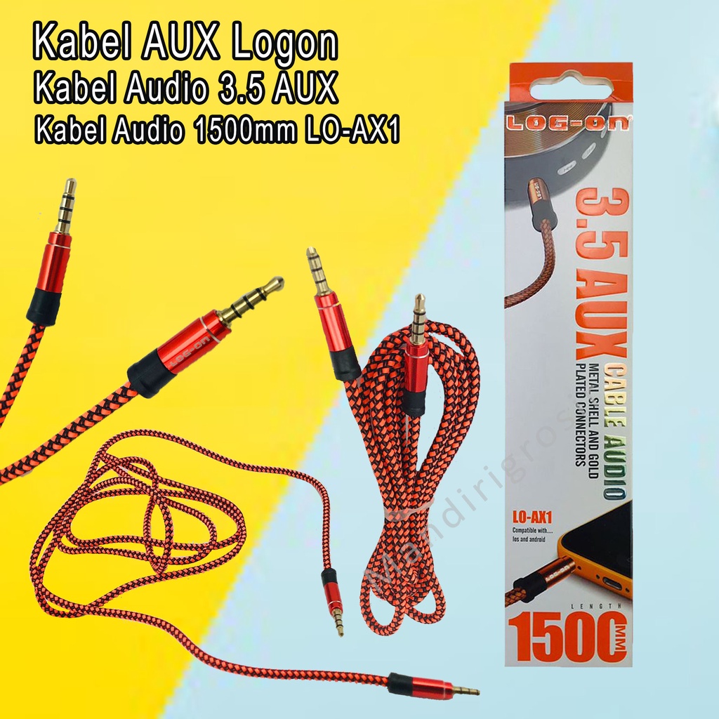 Kabel Audio 3.5 AUX *Kabel AUX Logon * Kabel Audio 1500mm  * LO-AX1