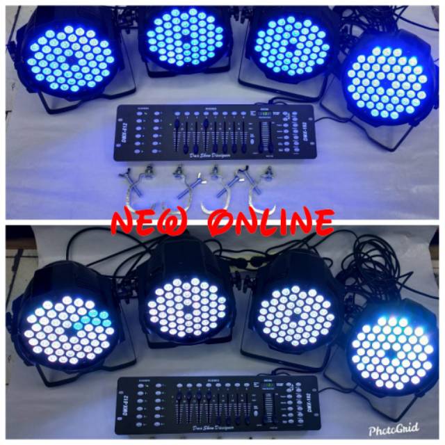 Paket 4 parled redsun full colour 54*3w RGB + mixer lighting DMX 512