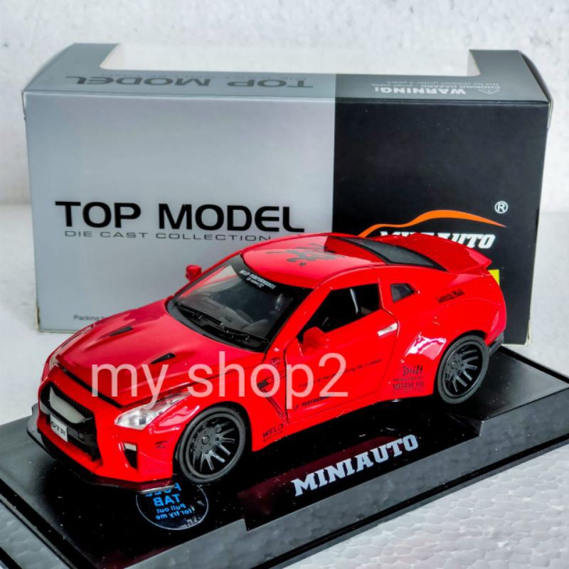 Miniauto diecast.Skala 32 Nissan GTR R35 Warna merah