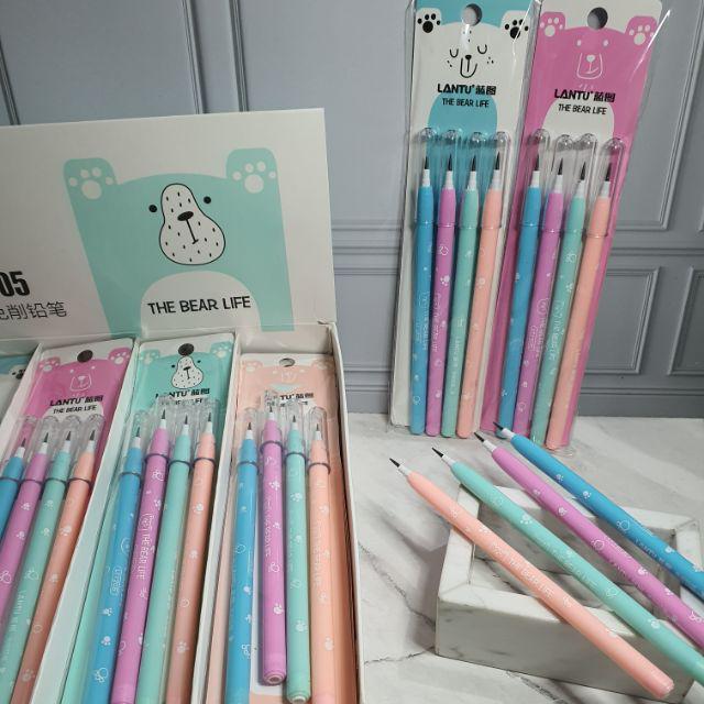 pensil lantu susun bensia (1 set=4pc)/pensil susun/pensil bensia lucu /pencil lantu/lantu/bensia-D