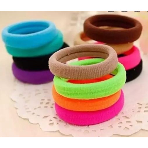 (SKR) Ikat rambut Donat BESAR (6cm)/ Karet Rambut polos Kualitas Ekspor Murah Kuat Awet Grosir