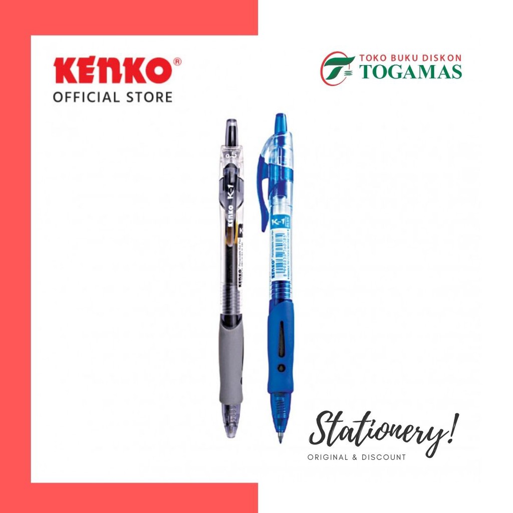 

BALLPEN GEL K-1 KENKO : BLACK / BLUE (0.5 mm)