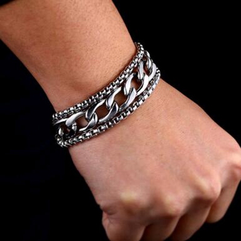 Gelang lebar pria, gelang fashion, perhiasan pribadi