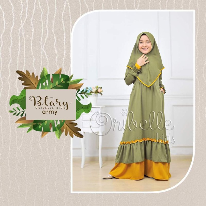 Baju Gamis Anak Syari Syar'i Motif Polos Original Branded