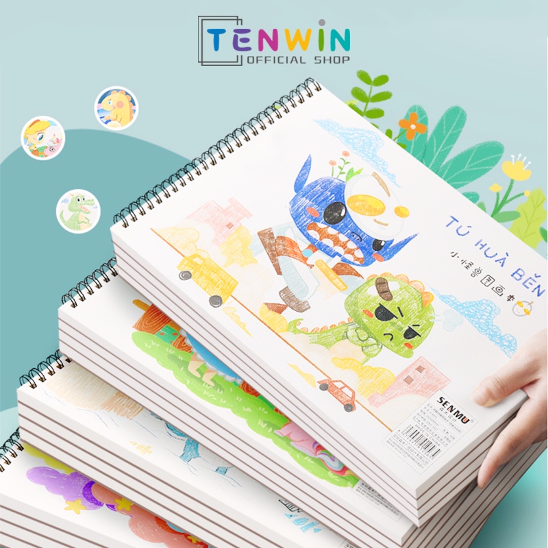 

Children Coloring Book Painting Book / Buku Gambar 30/50 Lembar Kertas Tebal Tidak Tembus -Tenwin