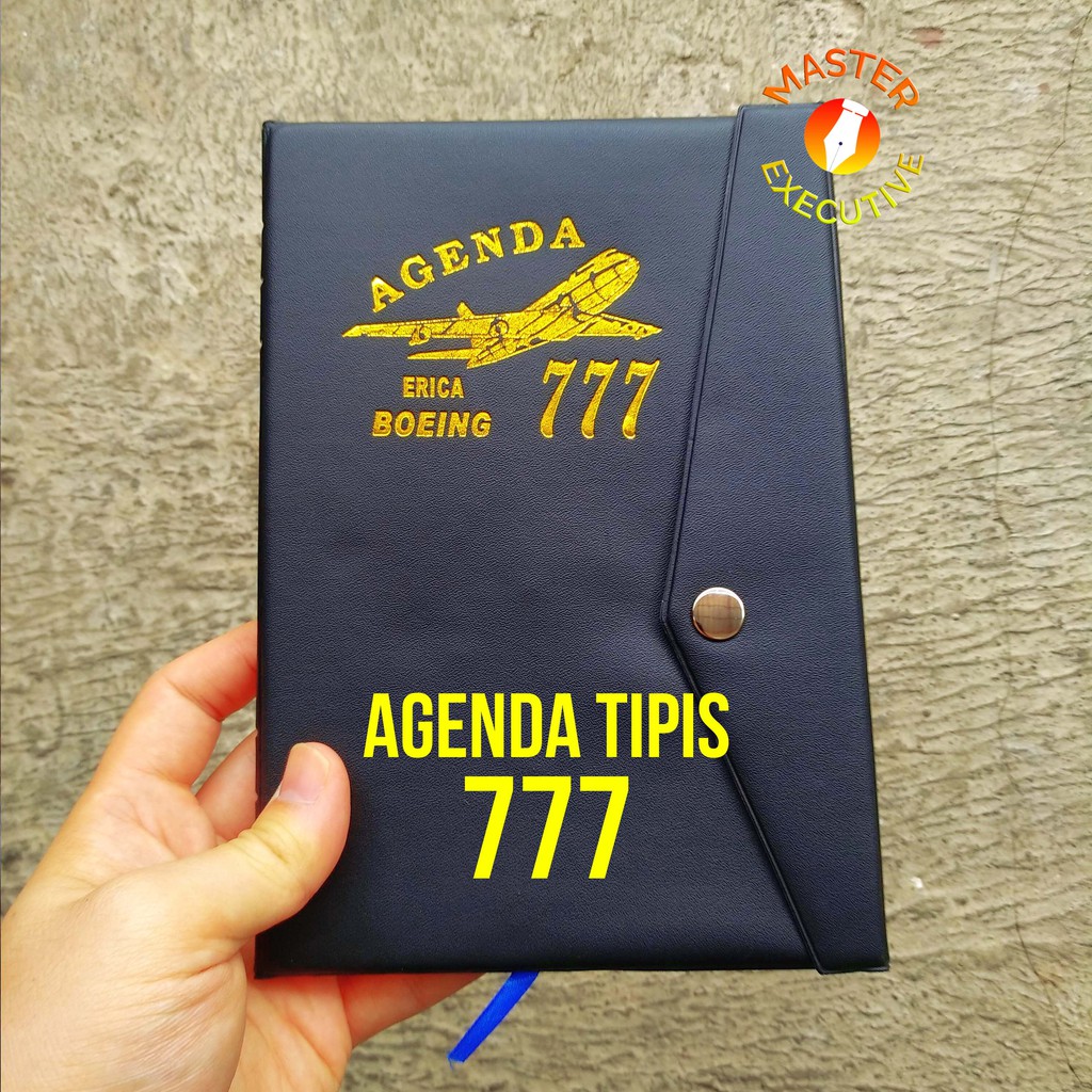 Erica Agenda Kancing Tipis Boeing 777 Hitam Black / Planner