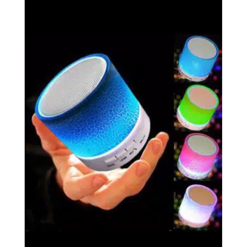 Speaker Bluetooth Portable Mini Wireless Lampu Led Motif Retak