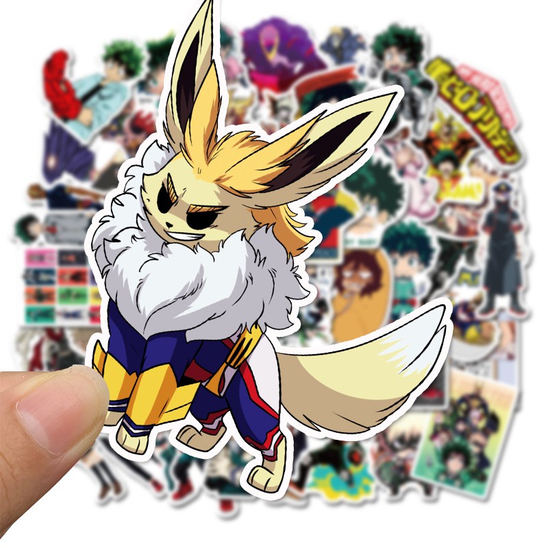 50Pcs/pack Japanese Anime My Hero Academia Sticker for Fans DIY Luggage Laptop Skateboard Bottle Motorcycle Bicycle Stickers