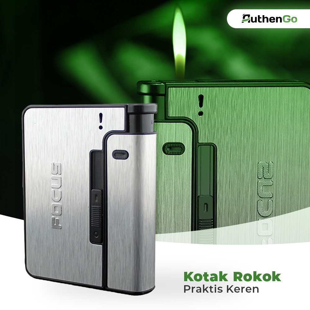 kotak rokok praktis keren tempat roko dan slot korek api firetric cigarette case with lighter