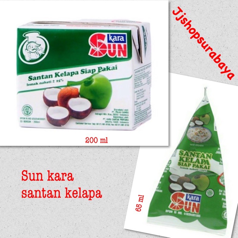 

Sun kara santan kelapa 65 ml, 200 ml