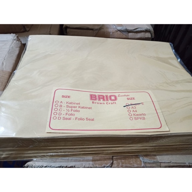 

Amplop Coklat Murah Ukuran Kuarto Merk Brio