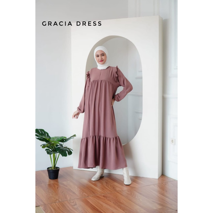 gracia dress/dress polos /dress crinkle/dress busui /gamis busui/ dress rayon/COD/BE