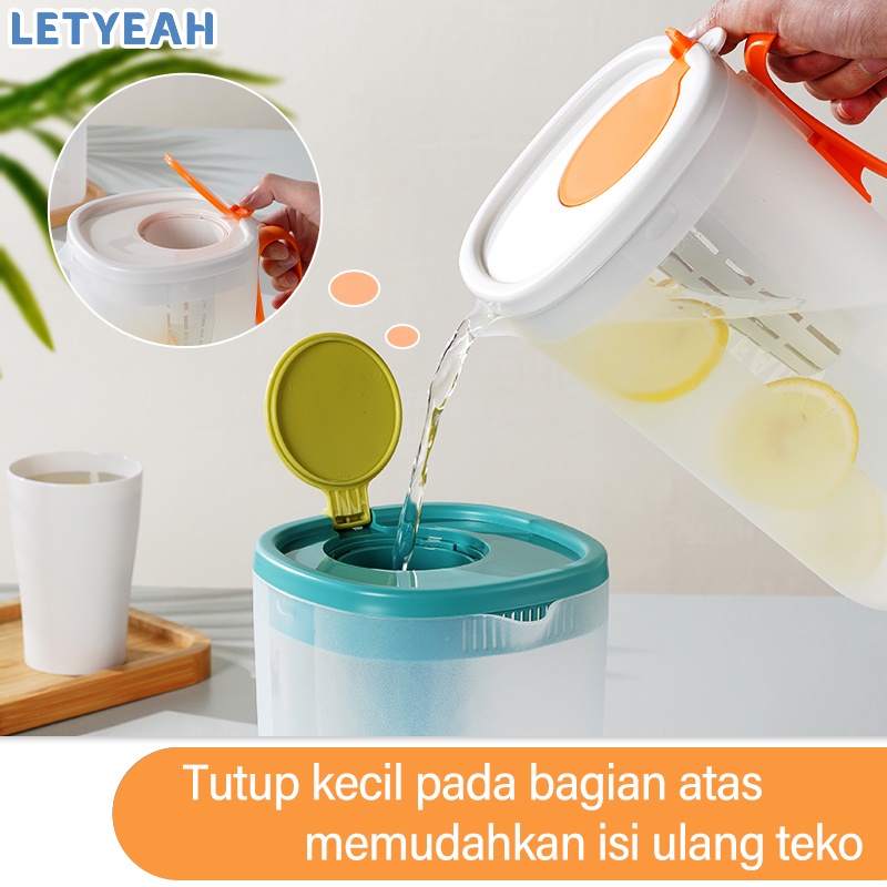 letyeah Teko air set dengan 4 cangkir/water jug 2.2L/ teko jus set 5 in 1 /teko teh dengan saringan BPA free