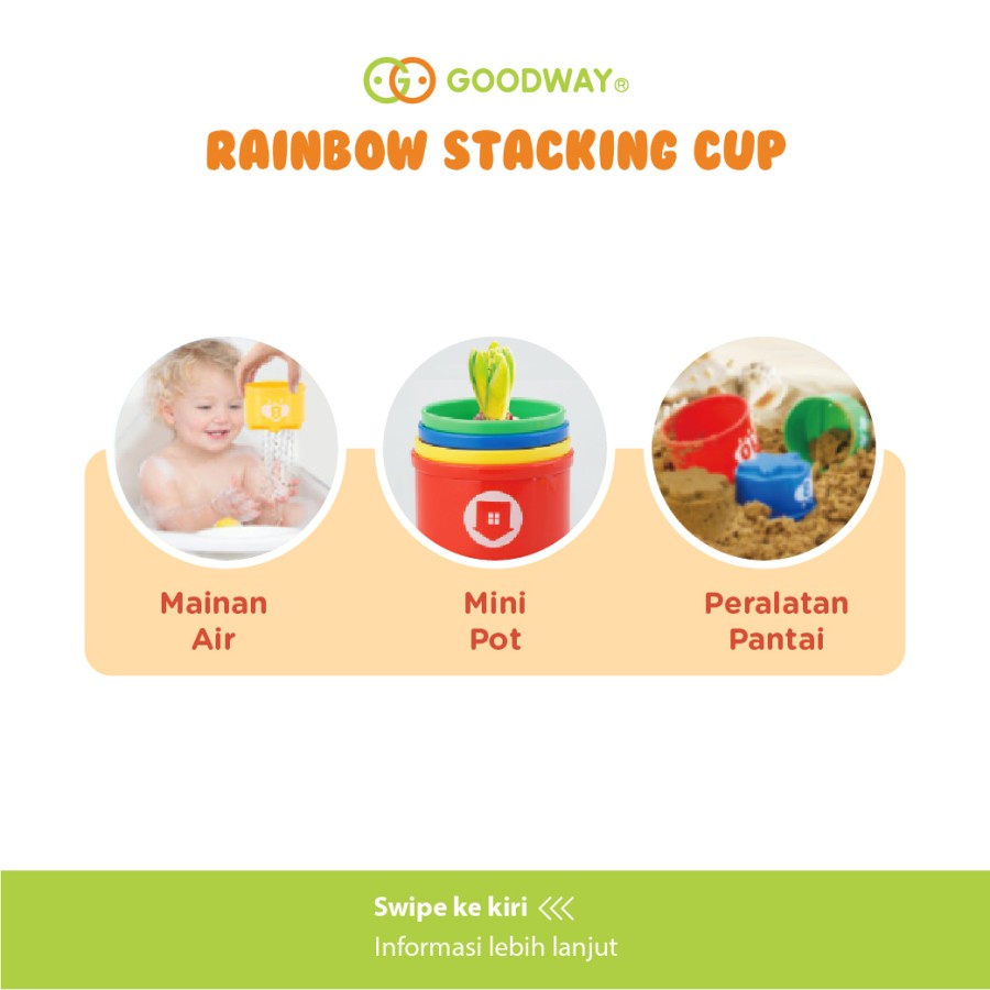 GOODWAY RAINBOW STACKING CUPS 10PCS / GWG108