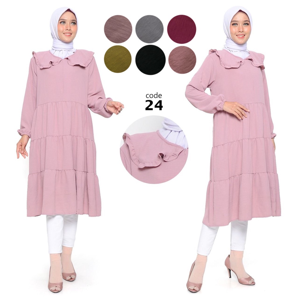 MIDI DRESS LONG TUNIK WANITA/MIDI DRESS SHAKILA PREMIUM/LONG TUNIK BUSUI