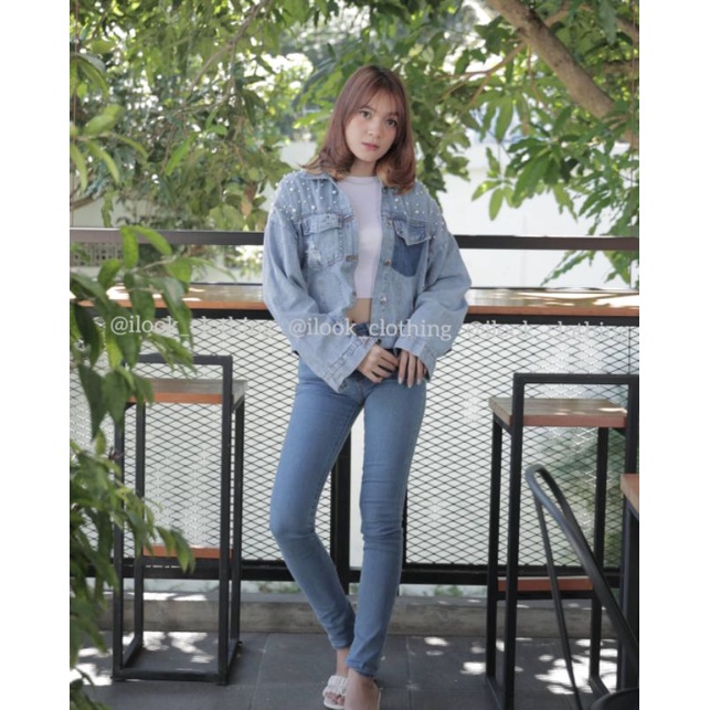 NINA PEARL JACKET - JACKET JEANS WANITA TANGAN PANJANG