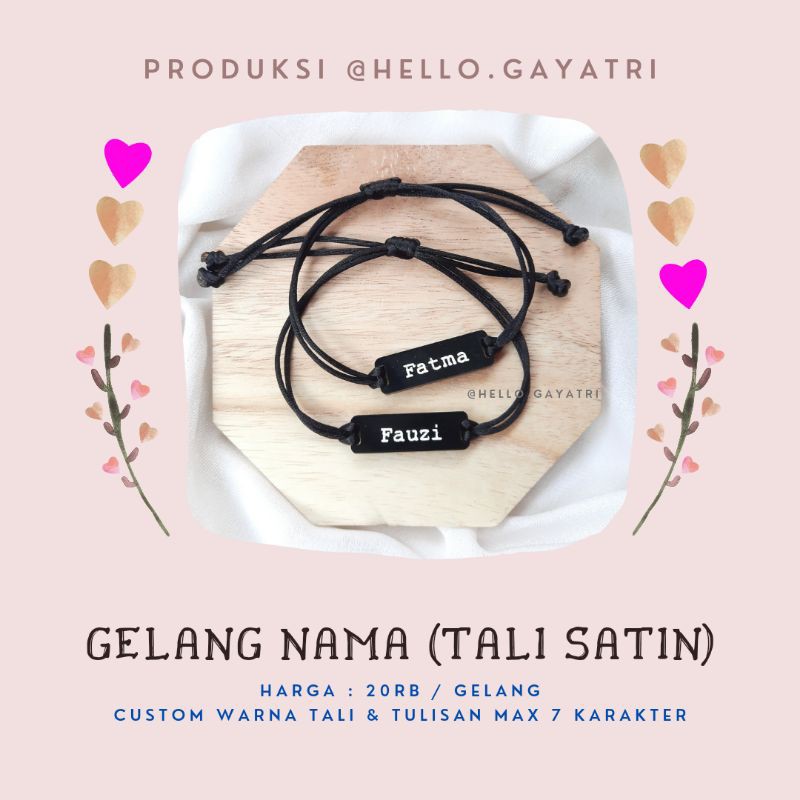 GELANG NAMA CUSTOM [Tali Satin]