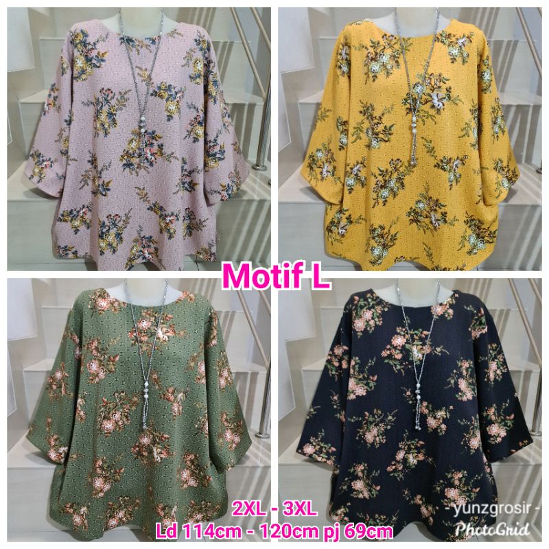 Blouse Scuba Premium Import Jumbo 2XL-3XL-5