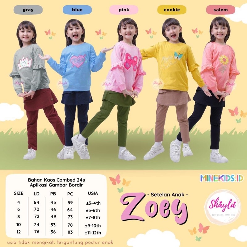 Zoey set anak