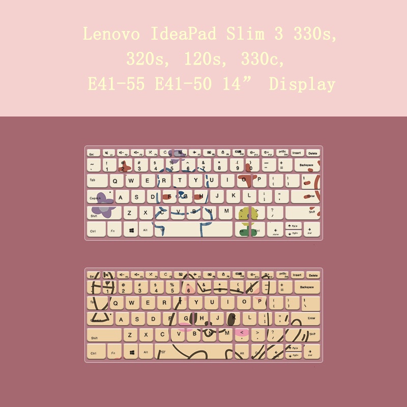 Film Pelindung Keyboard Motif Kartun Bunga Untuk Lenovo IdeaPad Slim 330s 320s 120s 330c E41-55 E41-50 14 &quot;